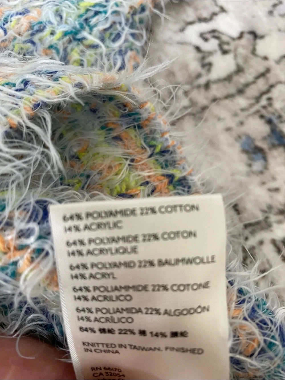 Free People Gelato Fuzzy V-Neck Sweater Multi Pastel